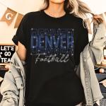 Denver Rhinestone Sparkling Gameday T-Shirt, Sunday Football Shirt, Football Retro Tee-Shirt, Retro Unisex Football Shirt For Dad, For Mom