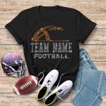 Custom Team Name Football Rhinestone T-Shirt, Customized Football Jersey, Custom Sports Mom Shirt, Customizable Game Day Fans Gift