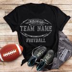 Customizable Team Name Football Rhinestone T-Shirt, Custom Sports Tee-Shirt, Cute Custom Mascot Shirt, Customized Football Mom Shirt