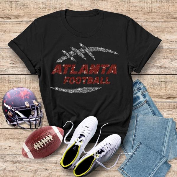 Atlanta Game Day Rhinestone T-Shirt, Vintage Football Fan Shirt, Champions Gift For Fans, Football Sweater for Sunday, Football Season Tee