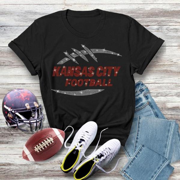 Kansas City Game Day Rhinestone T-Shirt, Funny Football Sweatshirt, Football Shirt for Women and Men, Best Football Gift Tee Shirt