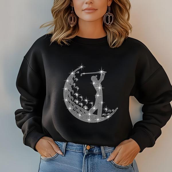 Golf Player Rhinestone Tee, Holiday Shirt, Golf Apparel, Gift for Friends, Casual Chic Fashion, Tshirts, Gift for Her, Sweater, Gift for Him