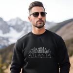Atlanta Rhinestone T-Shirt, Sparkling City Skyline Tee, Women Casual Top, Glitter Georgia Pride Shirt, Travel Gift, Cityscape Design Outfit