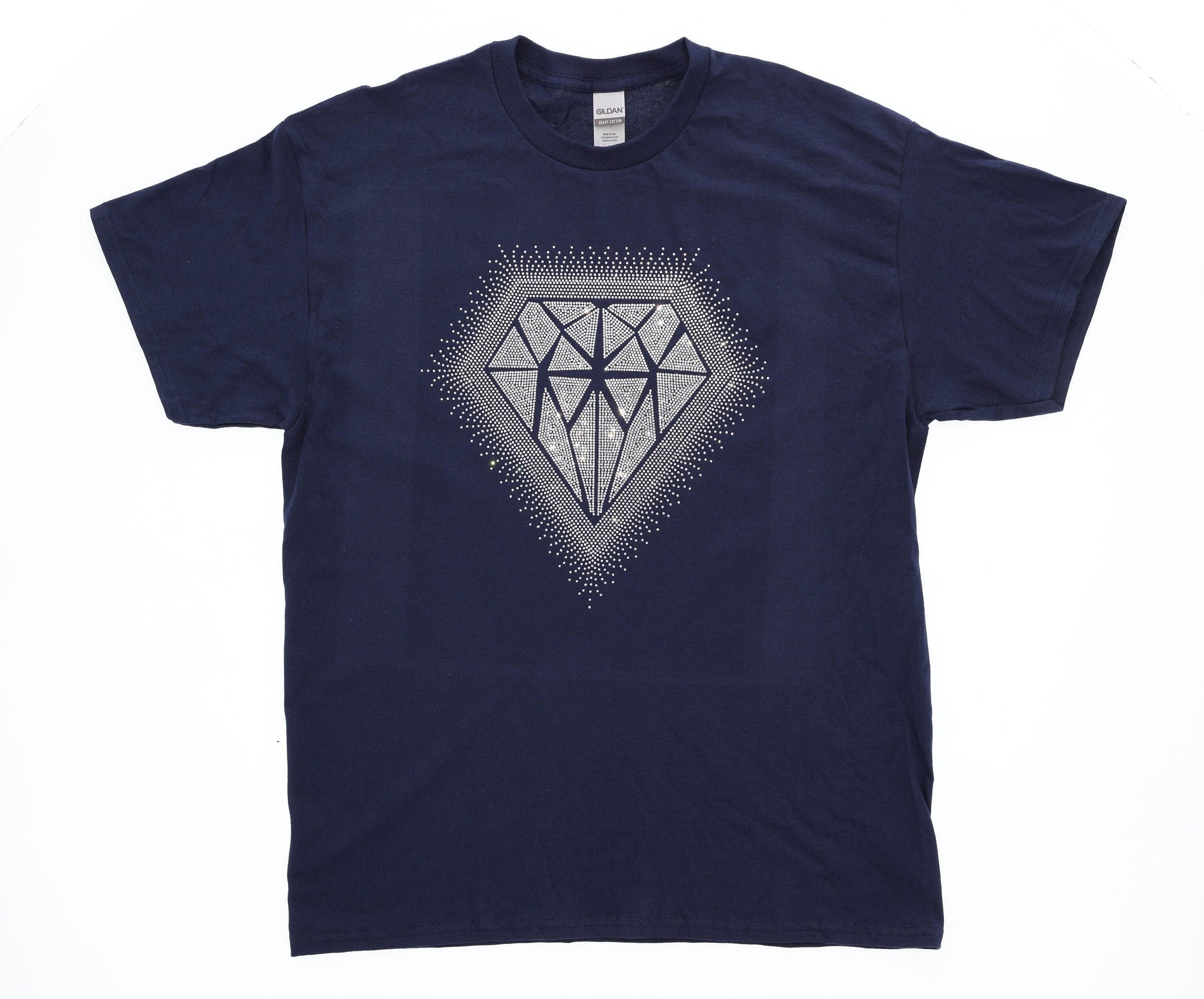 Sparkling Giant Diamond Rhinestone T-Shirt, Eye-Catching Shiny Diamond Shirt, Unisex Shirt Design for Women or Men, Best Friends Gift