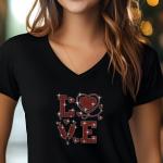 Love Doctor Rhinestone T-Shirt, Sparkling Valentine’s Day Tee, Women’s Glitter Love Shirt, Romantic T-shirt, Unique Gift Idea for Her