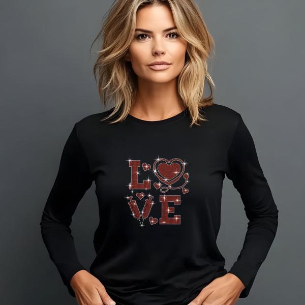 Love Doctor Rhinestone T-Shirt, Sparkling Valentine’s Day Tee, Women’s Glitter Love Shirt, Romantic T-shirt, Unique Gift Idea for Her