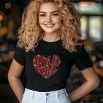 Love Heart Rhinestone T-Shirt, Sparkling Valentine’s Day Tee, Women’s Glitter Love Shirt, Romantic T-shirt, Unique Gift Idea, Gift for Her