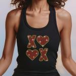 XOXO Heart Rhinestone T-Shirt, Sparkling Valentine’s Day Tee, Women’s Glitter Love Shirt, Romantic T-shirt, Unique Gift Idea, Gift for Her