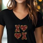 XOXO Heart Rhinestone T-Shirt, Sparkling Valentine’s Day Tee, Women’s Glitter Love Shirt, Romantic T-shirt, Unique Gift Idea, Gift for Her