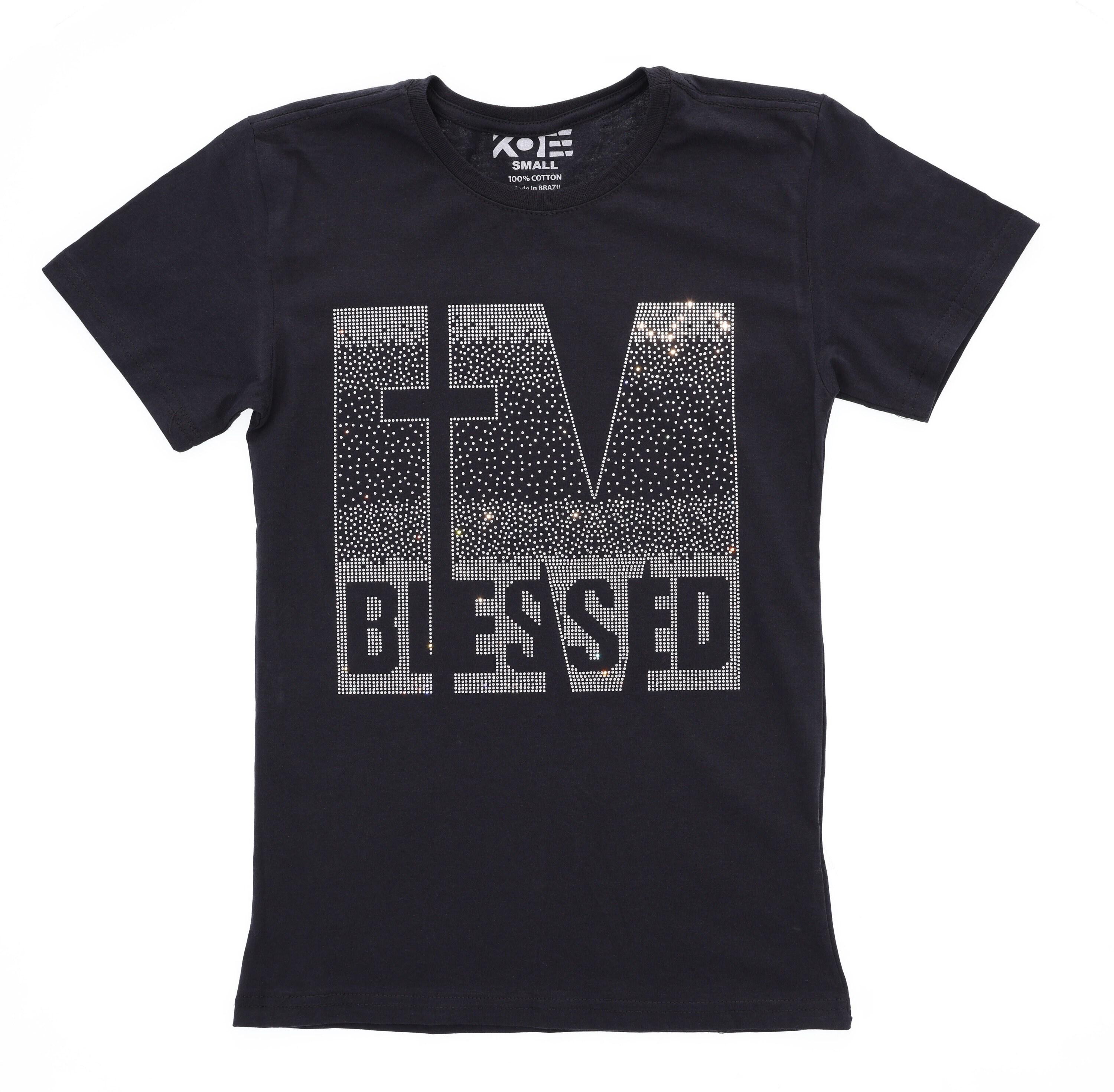 Religious I am Blessed Rhinestone Bling T-Shirt, Inspired Christian Shirt, Cute Cross Shirt, Truth and Love Clothing, Christian Mom Tee