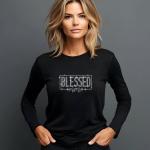 Blessed Mom Rhinestone T-Shirt, Sparkling Mom Shirt, Mother's Day Gift, Stylish Mom Tee, Gift for Her, Casual Glam Shirt for Women