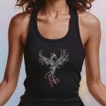 Phoenix Rhinestone Shirt Sparkling Mythical Bird Design on T-Shirts, Sweatshirts, V-Neck, Hoodie, Perfect for Unique Style & Gift Ideas