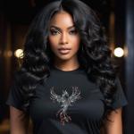 Phoenix Rhinestone Shirt Sparkling Mythical Bird Design on T-Shirts, Sweatshirts, V-Neck, Hoodie, Perfect for Unique Style & Gift Ideas