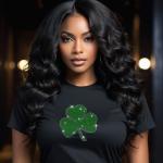 Shamrock Rhinestone T-Shirt - Sparkling St. Patrick's Day Tee for Women, Sparkling Mom Shirt, Gift for Her