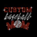 Personalized Baseball Mom Rhinestone Shirt, Custom Sports Tee, Bling Baseball Mom, Cute Baseball Mom Shirt,  Personalized Gift for Mom
