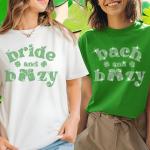 Bride-Bach and Boozy Irish Day Rhinestone T-Shirt, Bride Crew Tee-Shirt, Bride & Bridesmaids Matching Shirt, Girl's Night Out Apparel