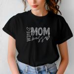 Mom Wife Boss Design Rhinestone T-Shirt, Sparkling Mom Shirt, Mother's Day Gift, Stylish Mom Tee, Gift for Her, Casual Glam Shirt for Women