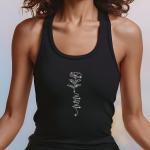 Mom Flower Vertical Design Rhinestone T-Shirt, Sparkling Mom Shirt, Mother's Day Gift, Mom Tee, Gift for Her, Casual Glam Shirt for Women