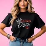 Birthday Diva Rhinestone Shirt, Birthday Squad Bling Shirt, Birthday Gift For Her, Birthday Girl Outfit, Party Shirt, Women's Birthday Shirt