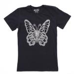 Unique Design Elegant Butterfly Rhinestone T-Shirt, Spring Fashion Top, Stylish Women's Relaxed Tee-Shirt, Inspirational Tee Gift for Moms