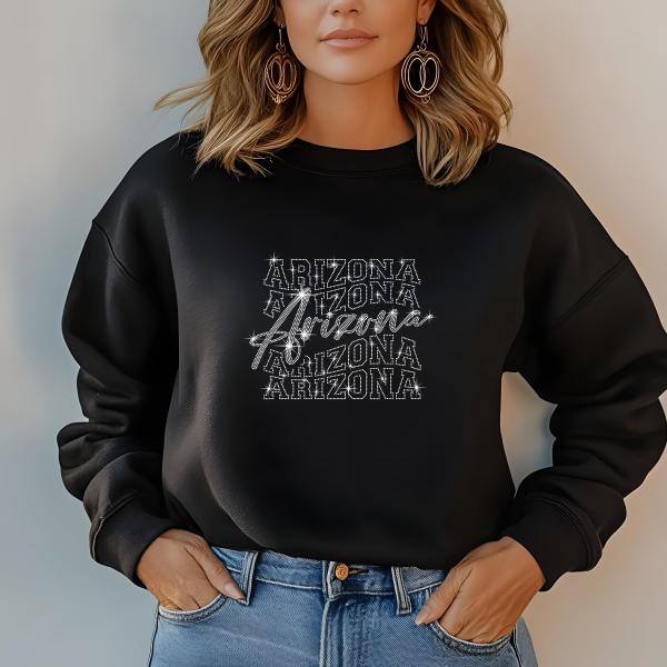 Arizona Rhinestone Football T-Shirt - Sparkly Game Day Tee for Fans, Tailgates & Sports Events - Game Day Gift for Football Lovers