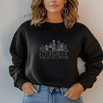 Louisville Rhinestone T-Shirt, Sparkling City Skyline Tee, Women’s Casual Top, Glitter Kentucky Design, Kentucky Gift, Gift for Her