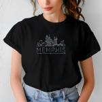 Memphis Rhinestone T-Shirt, Sparkling City Skyline Tee, Women’s Casual Top, Glitter Tennessee Design, Tennessee Gift, Gift for Her