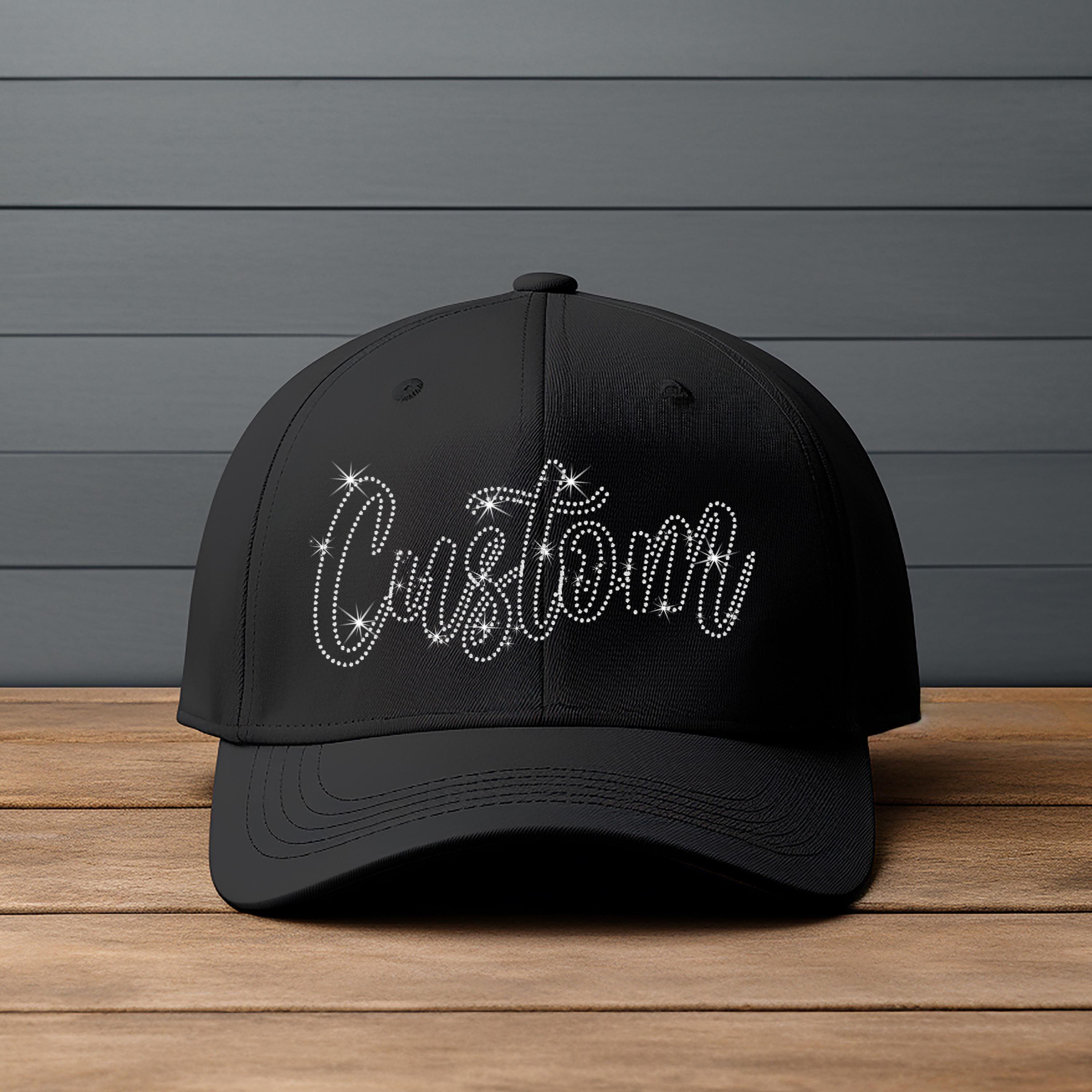 Personalized Rhinestone Snapback Caps, Custom Rhinestone Cap Designs, Bling Bling Caps, Personalized Sparkle Snapback Hats
