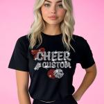 Personalized Cheer Rhinestone Shirt, Custom Sports Tee, Bling Cheer Mom, Custom Spirit Wear, Cheer Team Gift Shirt, Custom Cheer Shirt
