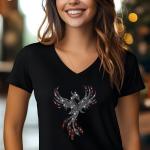 Phoenix Rhinestone Shirt Sparkling Mythical Bird Design on T-Shirts, Sweatshirts, V-Neck, Hoodie, Perfect for Unique Style & Gift Ideas