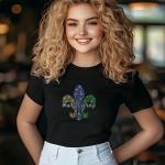 Mardi Gras Uniq Design Rhinestone T-Shirt, Sparkling Carnival Tee, Festival Party Shirt for Women, Sparkling Mom Shirt, Gift for Her
