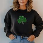 Shamrock Rhinestone T-Shirt - Sparkling St. Patrick's Day Tee for Women, Sparkling Mom Shirt, Gift for Her