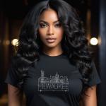 Milwaukee Rhinestone T-Shirt, Sparkling City Skyline Tee, Women’s Casual Top, Glitter Wisconsin Design, Wisconsin Gift, Gift for Her