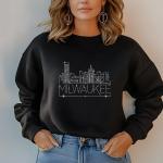 Milwaukee Rhinestone T-Shirt, Sparkling City Skyline Tee, Women’s Casual Top, Glitter Wisconsin Design, Wisconsin Gift, Gift for Her