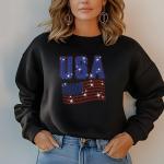USA Rhinestone T-Shirt, American Flag Tee, USA Pride Shirt, 4th of July Outfit, Patriotic Women’s T-Shirt, Independence Day Gift