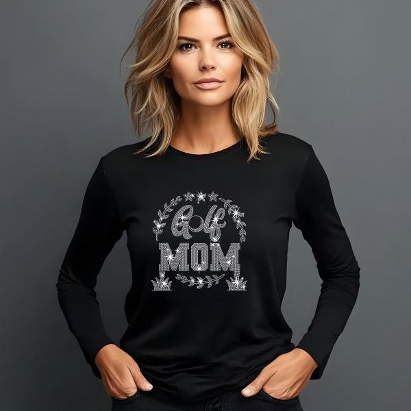 Golf Mom Rhinestone Shirt, Bling Golf Tee, Women's Golf Shirt, Golf Mom Gift, Sparkly Golf Apparel, Golf Tournament Outfit, Sports Tee