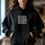 Mama Wavy Design Rhinestone T-Shirt, Mother's Day Gift, Stylish Mom Tee, Gift for Her