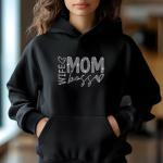 Mom Wife Boss Design Rhinestone T-Shirt, Sparkling Mom Shirt, Mother's Day Gift, Stylish Mom Tee, Gift for Her, Casual Glam Shirt for Women