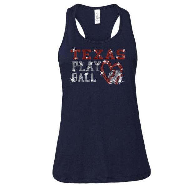 Texas Rhinestone Baseball shirt, Baseball Game Day Outfit, Your Team Mascot Shirt, Unisex Adult Cloth, Texas Baseball Shirt