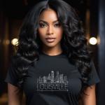 Louisville Rhinestone T-Shirt, Sparkling City Skyline Tee, Women’s Casual Top, Glitter Kentucky Design, Kentucky Gift, Gift for Her