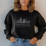 Minneapolis Rhinestone T-Shirt, Sparkling City Skyline Tee, Women Casual Top, Minnesota Pride Shirt, Travel Gift, Cityscape Design Outfit
