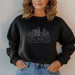 Orlando Rhinestone T-Shirt, Sparkling City Skyline Tee, Women’s Casual Top, Glitter Florida Design, Florida Gift, Gift for Her