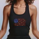 Patriotic Rhinestone Eagle Flag T-Shirt, USA Flag Tee, American Pride Shirt, Independence Day Outfit, 4th of July Gift, Women’s Casual Tee