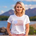 Patriotic Rhinestone Eagle Flag T-Shirt, USA Flag Tee, American Pride Shirt, Independence Day Outfit, 4th of July Gift, Women’s Casual Tee