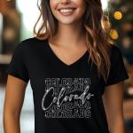 Colorado Rhinestone Football T-Shirt - Sparkly Game Day Tee for Fans, Tailgates & Sports Events - Game Day Gift for Football Lovers