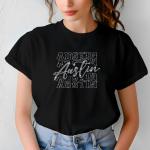 Austin Rhinestone Football T-Shirt - Sparkly Game Day Tee for Fans, Tailgates & Sports Events - Game Day Gift for Football Lovers