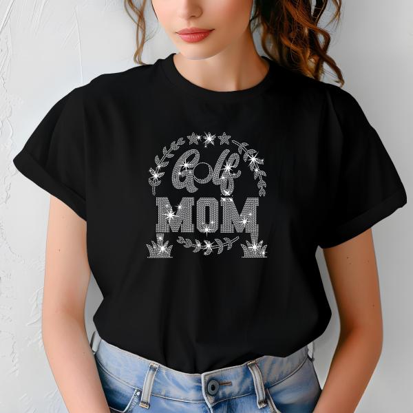 Golf Mom Rhinestone Shirt, Bling Golf Tee, Women's Golf Shirt, Golf Mom Gift, Sparkly Golf Apparel, Golf Tournament Outfit, Sports Tee