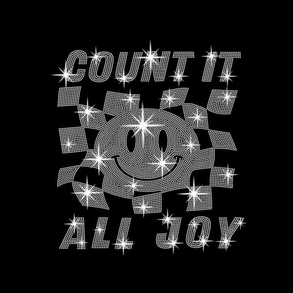 Count It All Joy Rhinestone Shirt, Count it All Joy Shirt, Retro Christian Shirt, Preppy Christian Shirt, Oversized Christian Tee