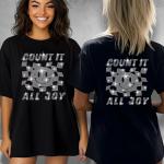 Count It All Joy Rhinestone Shirt, Count it All Joy Shirt, Retro Christian Shirt, Preppy Christian Shirt, Oversized Christian Tee