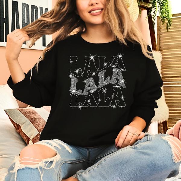 Lala Rhinestone T-Shirt, Promoted To Grandma Shirt, Soft-Style Trendy Nana Clothes, New Lala Sweatshirt, Unique Design Granny Tee-Shirt